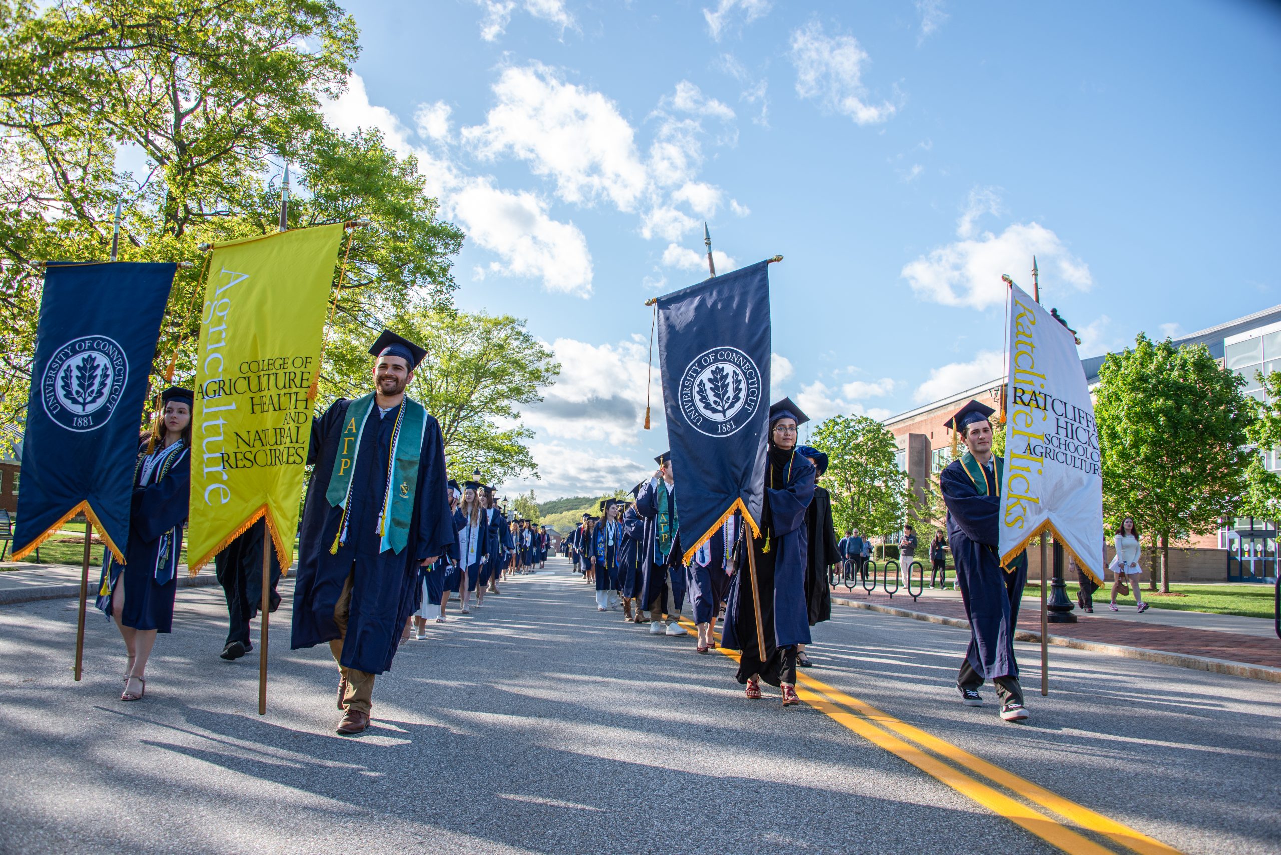commencement procession flag carriers