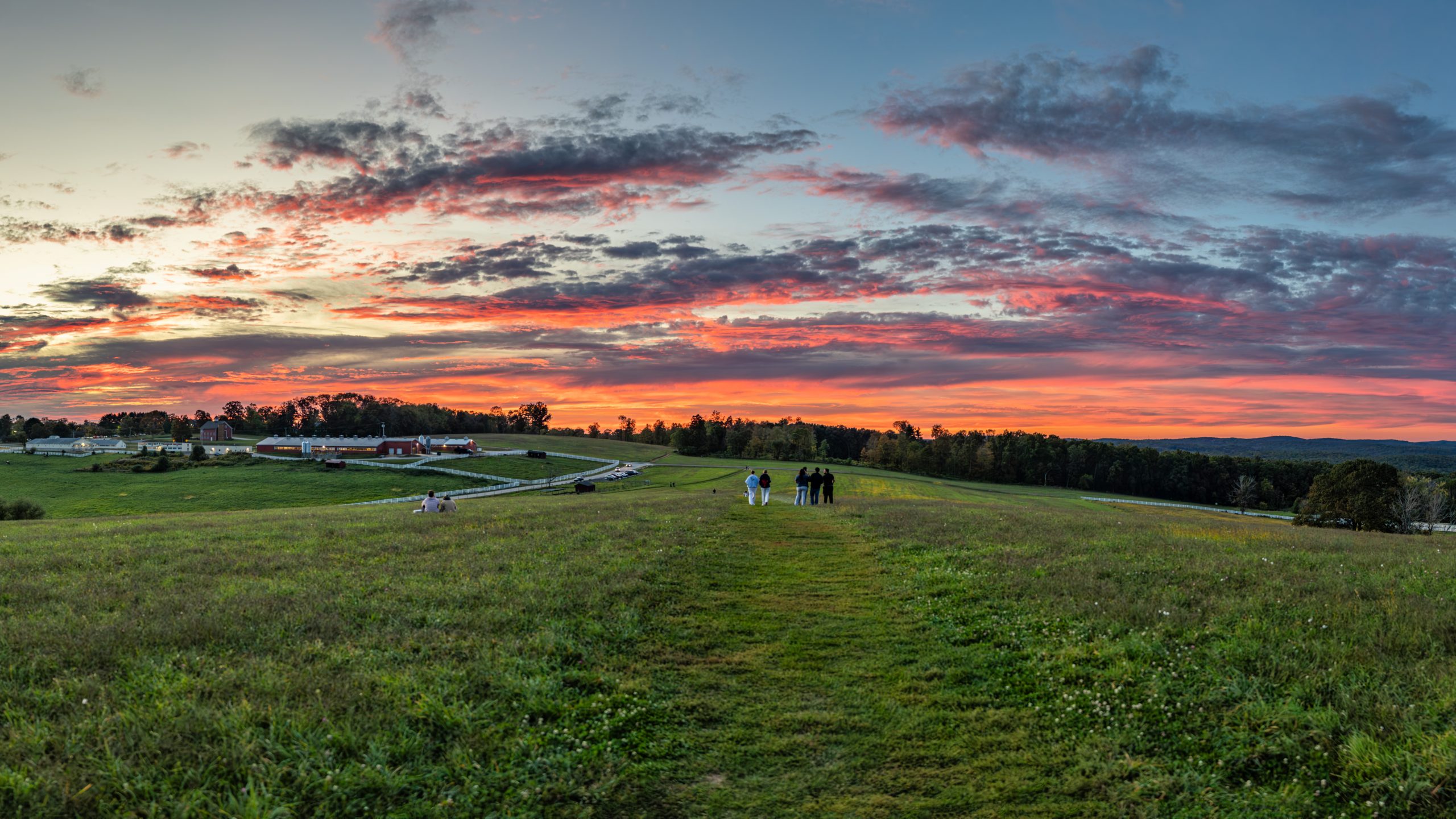 people watching sunset on horsebarn hill