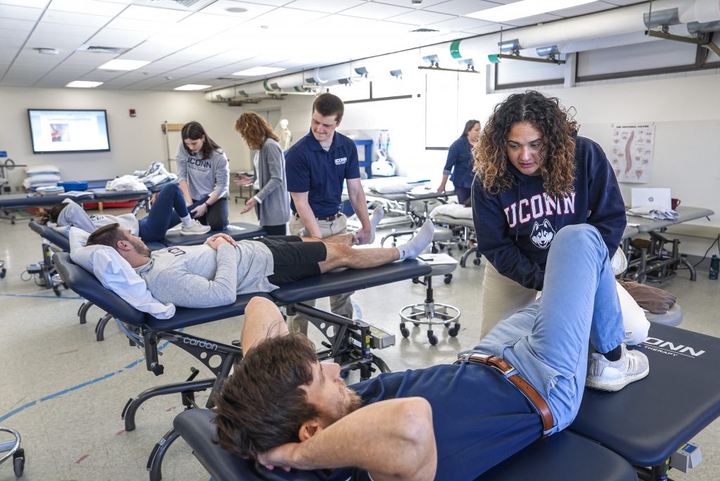 students working in the lab